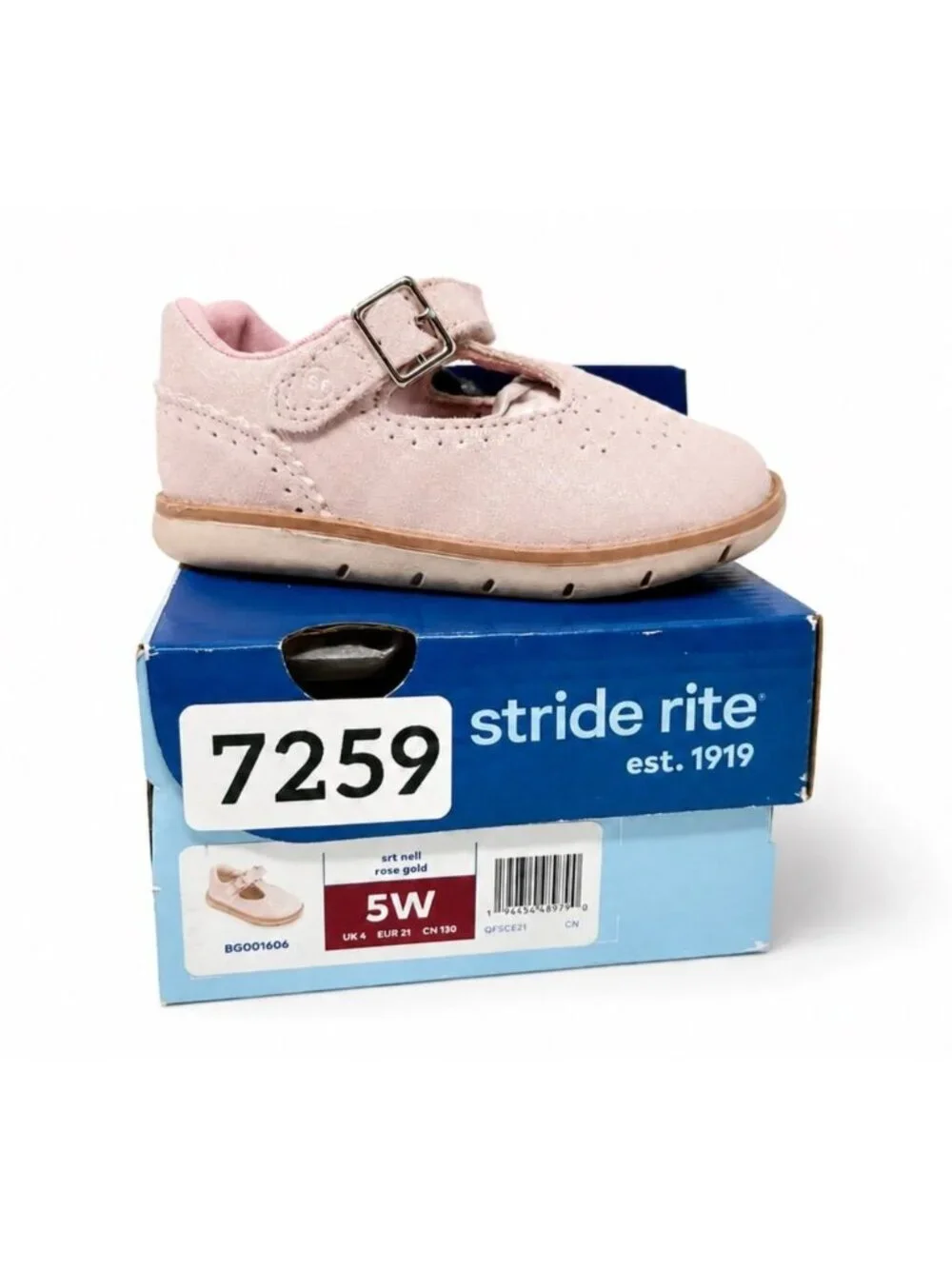 Stride Rite SRT Nell Rose Gold Leather Mary Jane Toddler Girls Shoes 5 WIDE